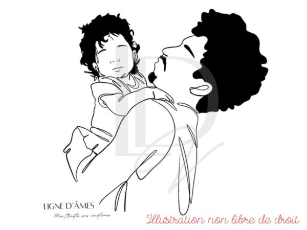 Trait d'union - illustration au trait d'après photo