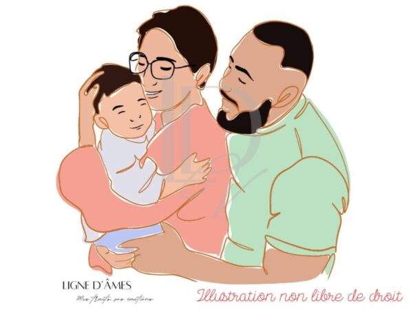 Mes traits, vos émotions - illustration au trait colorisée